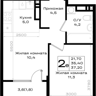 Объявление Студия, 23.4м2, 3/18 эт